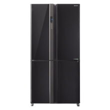 מקרר 4 דלתות מקפיא תחתון שחור 615 ליטר שארפ Sharp SJ-8620BK
